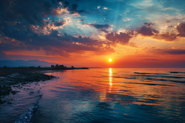 KI Bild eines Sonnenunterganges am Meer